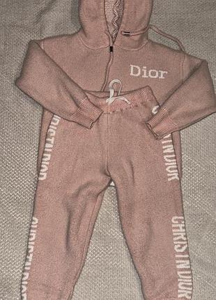 Повсякденний костюм christian dior для дівчаток, рожевий, теплий