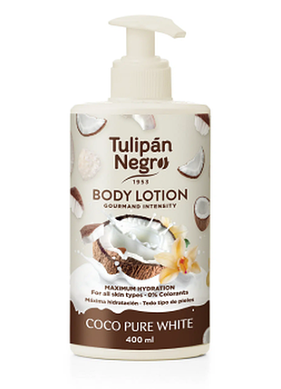 Лосьон для тела tulipan negro нежный кокос, 400мл (с дозатором), 400 мл