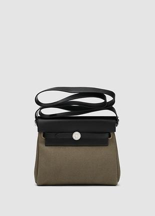 Сумка эрмес хермес гермес эрме herbag zip 20 bag black/green