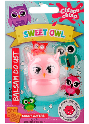 Бальзам для губ «sweet owl» chlapu chlap sunny wafers cake, 7г, 7 г