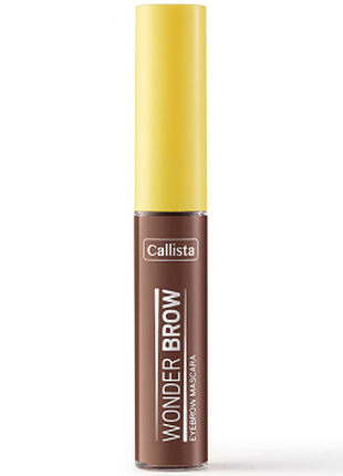 Туш для брів callista wonder brow eyebrow mascara тон 02 brown, 4.5мл, 4,5 мл