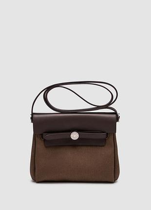 Сумка эрмес гермес хермес эрме herbag zip 20 bag chocolate