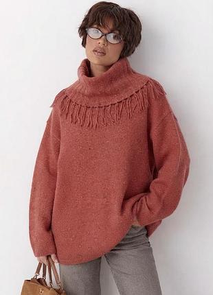 Тонкий вязки джемпер с хомутом, 3xl/4xl.