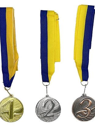 Набір(комплект) медалей № 1 ne-lg-m123, 1, 2, 3 місце зі стрічками