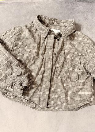 Сорочка для дівчинки zara в клітинку, сіра