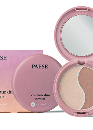 Контурная палитра 2в1 пудра+бронзер paese nanorevit contour duo bronzer + powder, 4,5 г