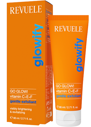 Revuele нежный пилинг для лица go glow! vitamin c+e+f, 80 мл, 80 мл