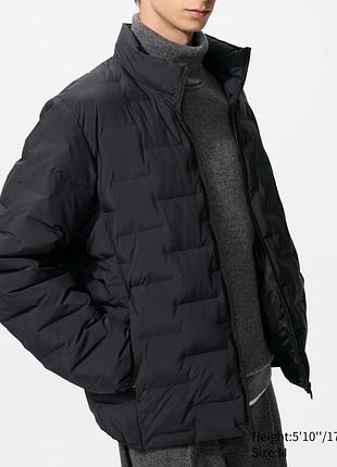 Чоловіча куртка uniqlo pufftech (puffertech )jacket (non-quilted) у чорному кольорі розмір s