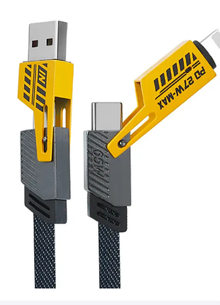 Кабель для быстрой зарядки 4в1 usb + type-c + lightning, 1.5м