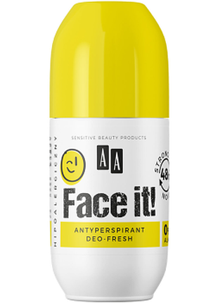 Дезодорант-антиперспирант шариковый aa cosmetics face it!, 50 мл, 50 мл