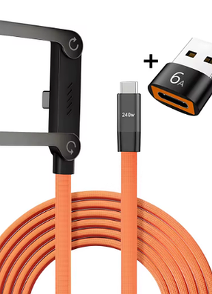 Зарядний кабель 2-в-1 type-c — type-c, usb, 1,5 м швидка зарядка