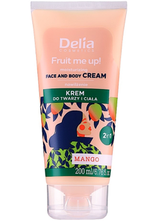 Крем 2 в 1 для обличчя та тіла delia fruit me up! зволожуючий з ароматом манго, 200мл, 200 мл