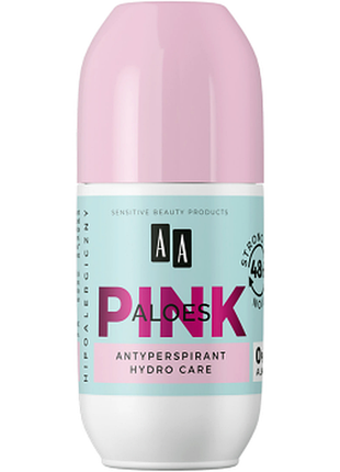 Дезодорант-антиперспірант кульковий aa cosmetics aloes pink hydro care, 50мл, 50 мл