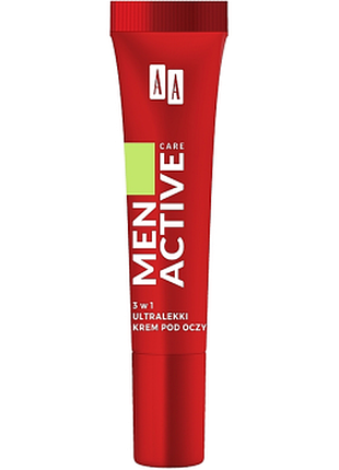Ультралегкий крем для зоны вокруг глаз 3 в 1 aa men active care, 15 мл, 15 мл