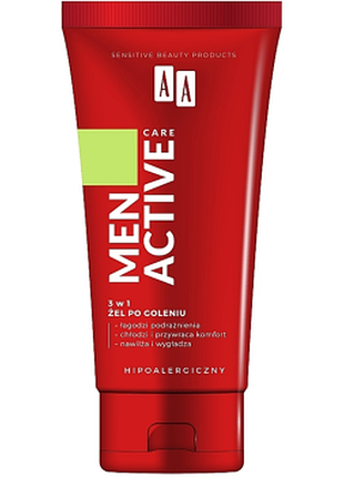Гель после бритья 3 в 1 aa men active care, 100мл, 100 мл