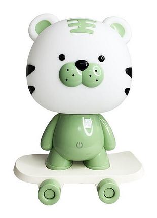 Ночник детский «тигр на скейте» mgz-1408(green) сетевой, питание от usb