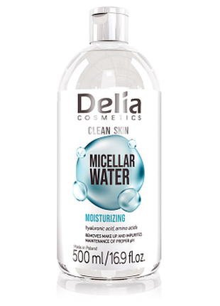 Міцелярна вода зволожуюча delia clean skin, 500мл, 500 мл