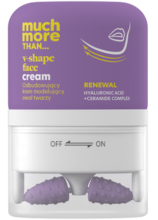 Крем для контуру обличчя hiskin much more hyaluronic acid + ceramide complex з масажером 50 мл