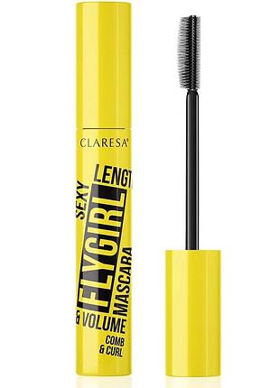 Туш для вій claresa flygirl comb&curl чорний