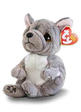 Дитяча іграшка м’яконабивна ty beanie bellies. сірий пес wilfred