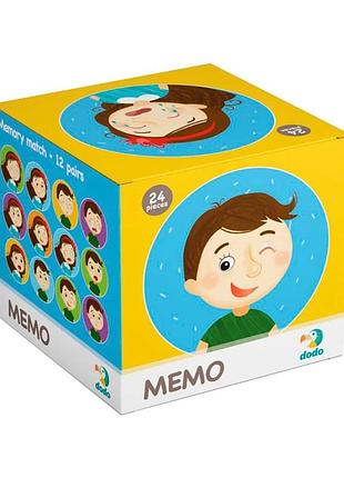 Детская настольная игра мемо "эмоции" dodo 300144, 24 элемента