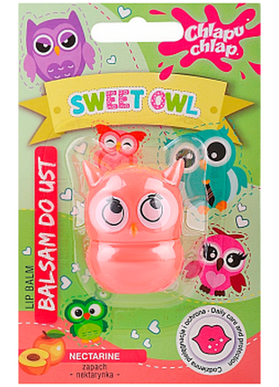 Бальзам для губ «sweet owl» chlapu chlap nectarine, 7г, 7 г