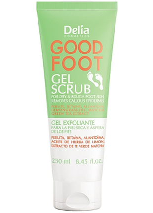 Скраб гелевый для сухой и огрубевшей кожи стоп delia cosmetics good foot, 250мл, 250 мл
