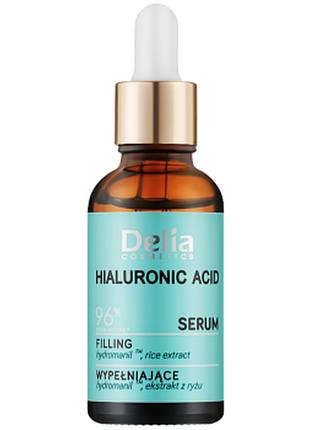 Сыворотка разглаживающая с гиалуроновой кислотой delia hyaluronic acid serum для зрелой кожи, 30мл, 30 мл