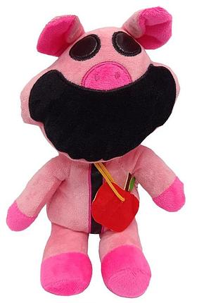 Плюшевая игрушка улыбающиеся зверята из poppy playtime smiling critters "хрюшка" bambi poppy(pink) 20 см