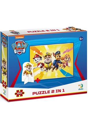 Дитячі пазли paw patrol "відчайдушна четвірка" dodo 200164 60 елементів, з фігуркою