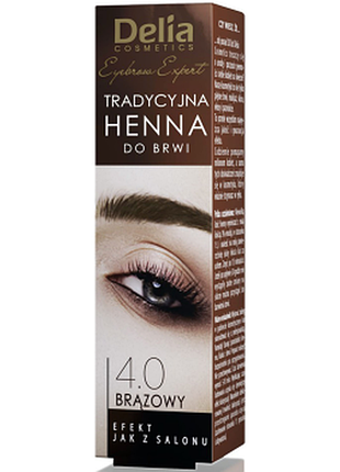 Краска тинт для бровей - хна в порошке delia eyebrow tint powder 4.0 – коричнева, 2г, 2 г
