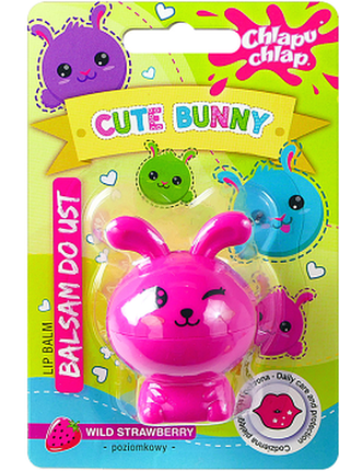 Бальзам для губ «cute bunny» chlapu chlap wild strawberry, 7г, 7 г