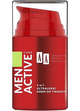 Ультралегкий крем для лица 3 в 1 aa men active care, 50мл, 50 мл