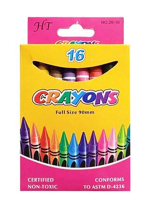 Набір дитячих воскових олівців "crayons" 8496-16, 90 мм, 16 кольорів