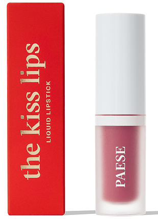 Помада жидкая матовая для губ с витамином е paese the kiss lips тон 01 nude beige, 3,4 мл 03 lovely pink