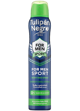 Дезодорант-спрей tulipan negro for men sport, 200мл, 200 мл
