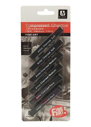 Воскові олівці "artist charcoal soft" cpc0810 чорні