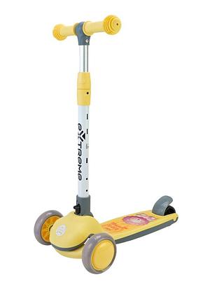 Детский самокат 3-х колесный sc817(yellow) с музыкой и светом