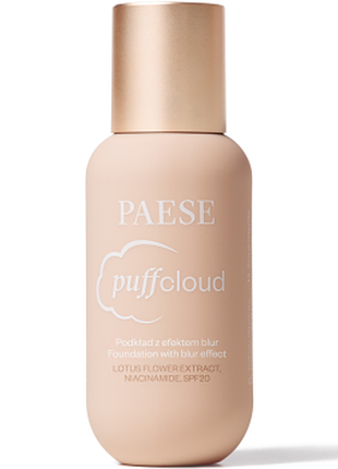 Тональний крем вирівнювальний spf-20 paese puff cloud with blur effect 00 neutral beige, 37мл, 37 мл