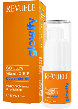 Revuele потужна сироватка для обличчя go glow! vitamin c+e+f, 30 мл, 30 мл