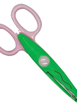Ножницы детские "craft" 1606a(green-pink) с фигурным лезвием