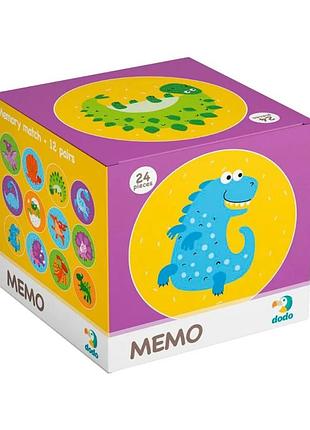 Детская настольная игра мемо "динозавры" dodo 300142, 24 фишки