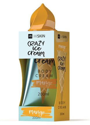 Крем для тіла зволожуючий hiskin crazy ice cream з ароматом манго, 200мл, 200 мл