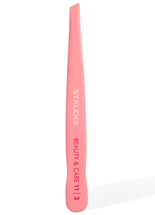 Пинцет для бровей staleks beauty & care 11 type 3 (широкий скошенный)