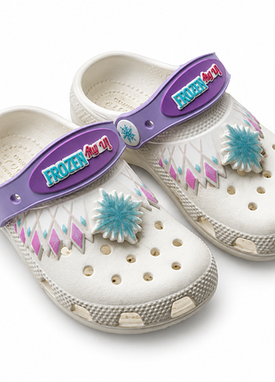 Детские crocs frozen, светлые сабо, 27 размер