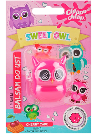 Бальзам для губ «sweet owl» chlapu chlap cherry cake, 7г, 7 г