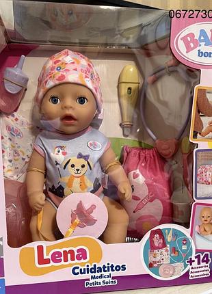 Лялька baby born – крихітка 36см baby born лєна у лікаря  емма baby born zapf creation інтерактивна лялька бебі борн