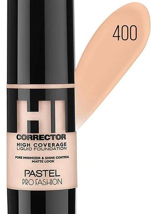 Pastel тональная основа profashion с высокой степенью покрытия тон 400, 30 мл