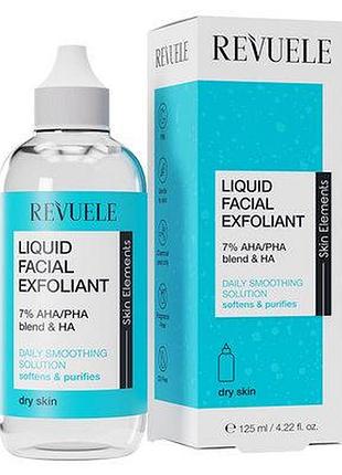 Revuele liquid facial exfoliant 7% aha/pha blend+ha деликатный пилинг для сухой кожи, 125 мл, 125 мл
