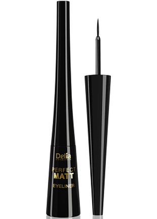 Подводка жидкая матовая для глаз delia perfect matte black, 4 мл, 4 мл
